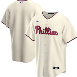 Men Philadelphia Phillies Cream Cool Base Stitched MLB Jersey