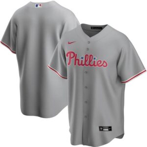 Men Philadelphia Phillies Grey Cool Base Stitched MLB Jersey