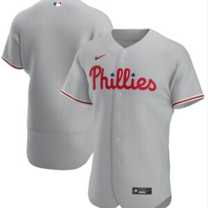 Men Philadelphia Phillies Grey Flex Base Stitched MLB Jersey