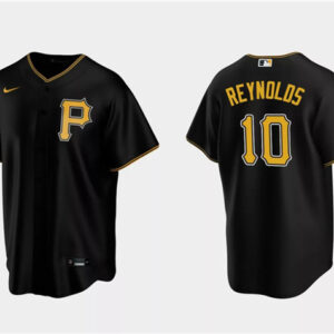 Men Pittsburgh Pirates #10 Bryan Reynolds Black Cool Base Stitched Baseball Jersey