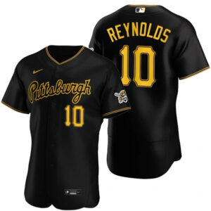 Men Pittsburgh Pirates #10 Bryan Reynolds Black Flex Base Stitched Jersey