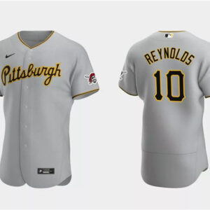 Men Pittsburgh Pirates #10 Bryan Reynolds Gray Flex Base Stitched Baseball Jersey