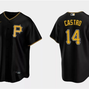 Men Pittsburgh Pirates #14 Rodolfo Castro Black Cool Base Stitched Baseball Jersey