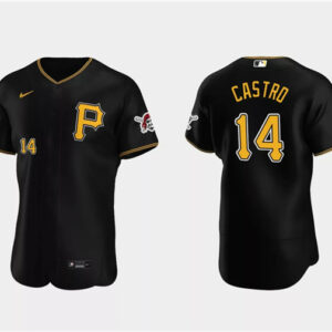 Men Pittsburgh Pirates #14 Rodolfo Castro Black Flex Base Stitched Baseball Jersey