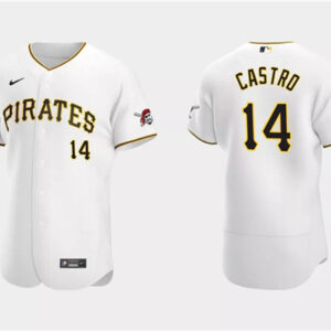 Men Pittsburgh Pirates #14 Rodolfo Castro White Flex Base Stitched Baseball Jersey