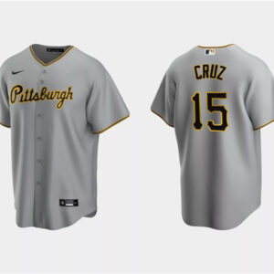 Men Pittsburgh Pirates #15 Oneil Cruz Gray Cool Base Stitched Baseball Jersey