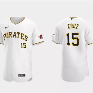 Men Pittsburgh Pirates #15 Oneil Cruz White Flex Base Stitched Baseball Jersey