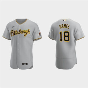 Men Pittsburgh Pirates #18 Ben Gamel Gray Flex Base Stitched Jersey