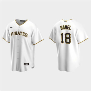 Men Pittsburgh Pirates #18 Ben Gamel White Cool Base Stitched Jersey