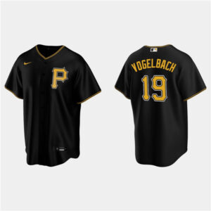 Men Pittsburgh Pirates #19 Daniel Vogelbach Black Cool Base Stitched Jersey