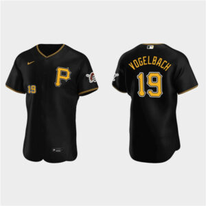 Men Pittsburgh Pirates #19 Daniel Vogelbach Black Flex Base Stitched Jersey