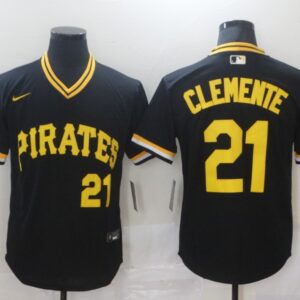 Men Pittsburgh Pirates #21 Roberto Clemente Black Cool Base Stitched MLB Jersey