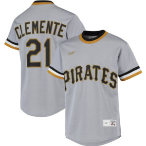 Men Pittsburgh Pirates #21 Roberto Clemente Gray Stitched Jersey