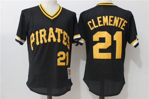 Men Pittsburgh Pirates #21 Roberto Clemente Mitchell & Ness Black 1982 Cooperstown Collection Mesh Batting Practice Stitched MLB Jersey