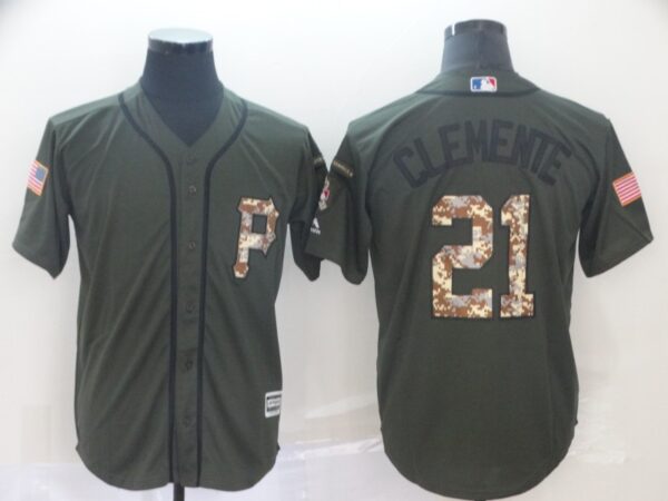 Men Pittsburgh Pirates #21 Roberto Clemente Salute To Service Cool Base Stitched MLB Jersey