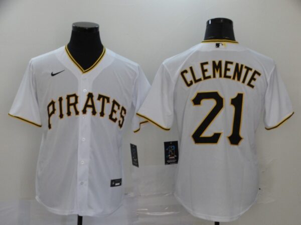 Men Pittsburgh Pirates #21 Roberto Clemente White Cool Base Stitched MLB Jersey