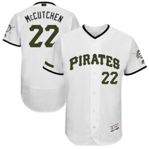 Men Pittsburgh Pirates #22 Andrew McCutchen Majestic White 2017 Memorial Day Collection Flex Base Player Stitched MLB Jersey