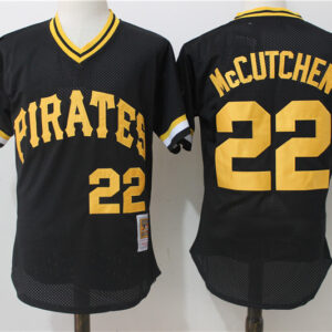 Men Pittsburgh Pirates #22 Andrew McCutchen Mitchell & Ness Black 1982 Cooperstown Collection Mesh Batting Practice Stitched MLB Jersey