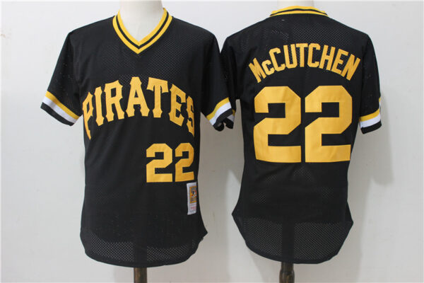 Men Pittsburgh Pirates #22 Andrew McCutchen Mitchell & Ness Black 1982 Cooperstown Collection Mesh Batting Practice Stitched MLB Jersey