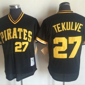 Men Pittsburgh Pirates #27 Kent Tekulve Black Throwback Stitched MLB Jerseys