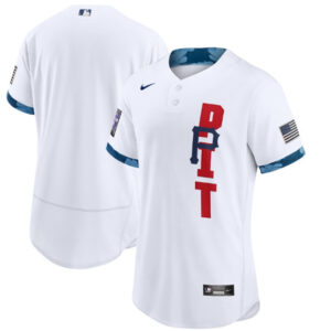 Men Pittsburgh Pirates Blank 2021 White All-Star Flex Base Stitched MLB Jersey