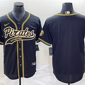 Men Pittsburgh Pirates Blank Black Cool Base Stitched Baseball Jersey