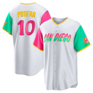 Men San Diego Padres #10 Jurickson Profar White 2022 City Connect Cool Base Stitched Jersey