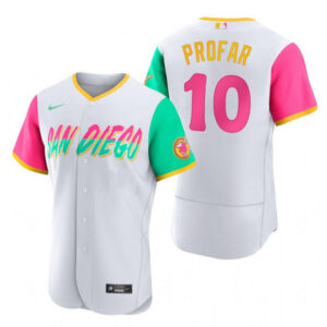 Men San Diego Padres #10 Jurickson Profar White 2022 City Connect Flex Base Stitched Baseball Jersey