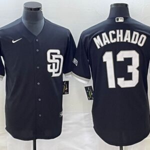 Men San Diego Padres #13 Manny Machado Black Cool Base Stitched Baseball Jersey