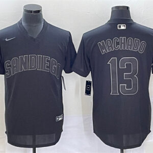 Men San Diego Padres #13 Manny Machado Black Cool Base Stitched Jersey