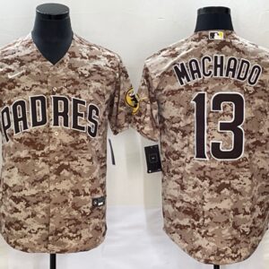 Men San Diego Padres #13 Manny Machado Camo Cool Base Stitched Jersey