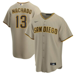 Men San Diego Padres #13 Manny Machado Tan Stitched Baseball Jersey