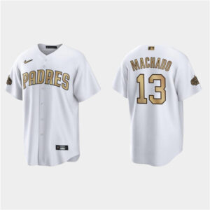 Men San Diego Padres #13 Manny Machado White 2022 All-Star Cool Base Stitched Baseball Jersey