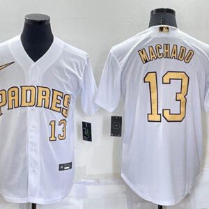 Men San Diego Padres #13 Manny Machado White 2022 All-Star Cool Base Stitched Baseball Jersey