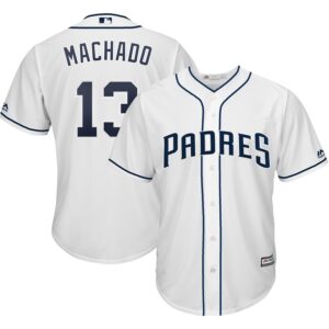 Men San Diego Padres #13 Manny Machado White Cool Base Stitched MLB Jersey