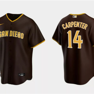 Men San Diego Padres #14 Matt Carpenter Brown Cool Base Stitched Jersey