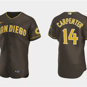 Men San Diego Padres #14 Matt Carpenter Brown Flex Base Stitched Baseball Jersey