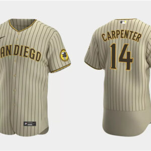 Men San Diego Padres #14 Matt Carpenter Tan Flex Base Stitched Baseball Jersey