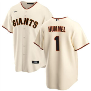 Men San Francisco Giants #1 Cooper Hummel Cream Cool Base Stitched Jersey