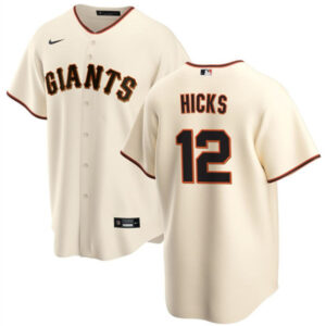 Men San Francisco Giants #12 Jordan Hicks Cream Cool Base Stitched Baseball Jersey