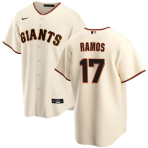 Men San Francisco Giants #17 Heliot Ramos Cream Cool Base Stitched Baseball Jersey