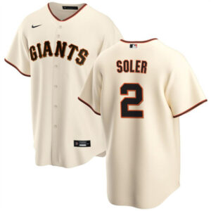 Men San Francisco Giants #2 Jorge Soler Cream Cool Base Stitched Jersey