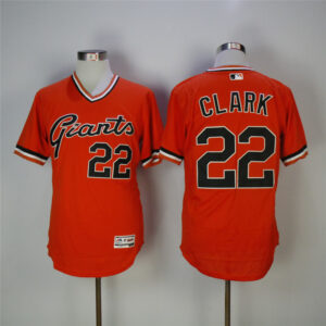 Men San Francisco Giants #22 Will Clark Orange 1978 Turn Back The Clock Flexbase Stitched MLB Jersey