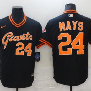 Men San Francisco Giants #24 Willie Mays Black Cool Base Stitched MLB Jersey