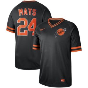 Men San Francisco Giants #24 Willie Mays Navy Cooperstown Collection Legend Stitched MLB Jersey