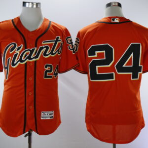 Men San Francisco Giants #24 Willie Mays Orange Throwback Flexbase Stitched MLB Jersey