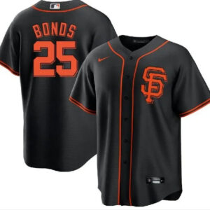 Men San Francisco Giants #25 Barry Bonds Black Cool Base Stitched Jersey