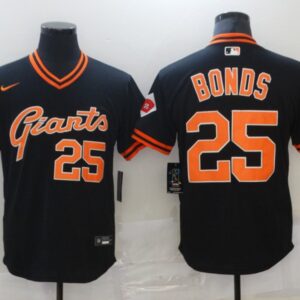 Men San Francisco Giants #25 Barry Bonds Black Cool Base Stitched MLB Jersey