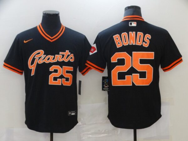 Men San Francisco Giants #25 Barry Bonds Black Cool Base Stitched MLB Jersey