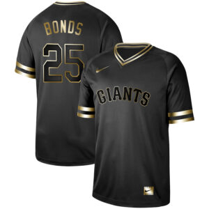 Men San Francisco Giants #25 Barry Bonds Black Gold Stitched MLB Jersey